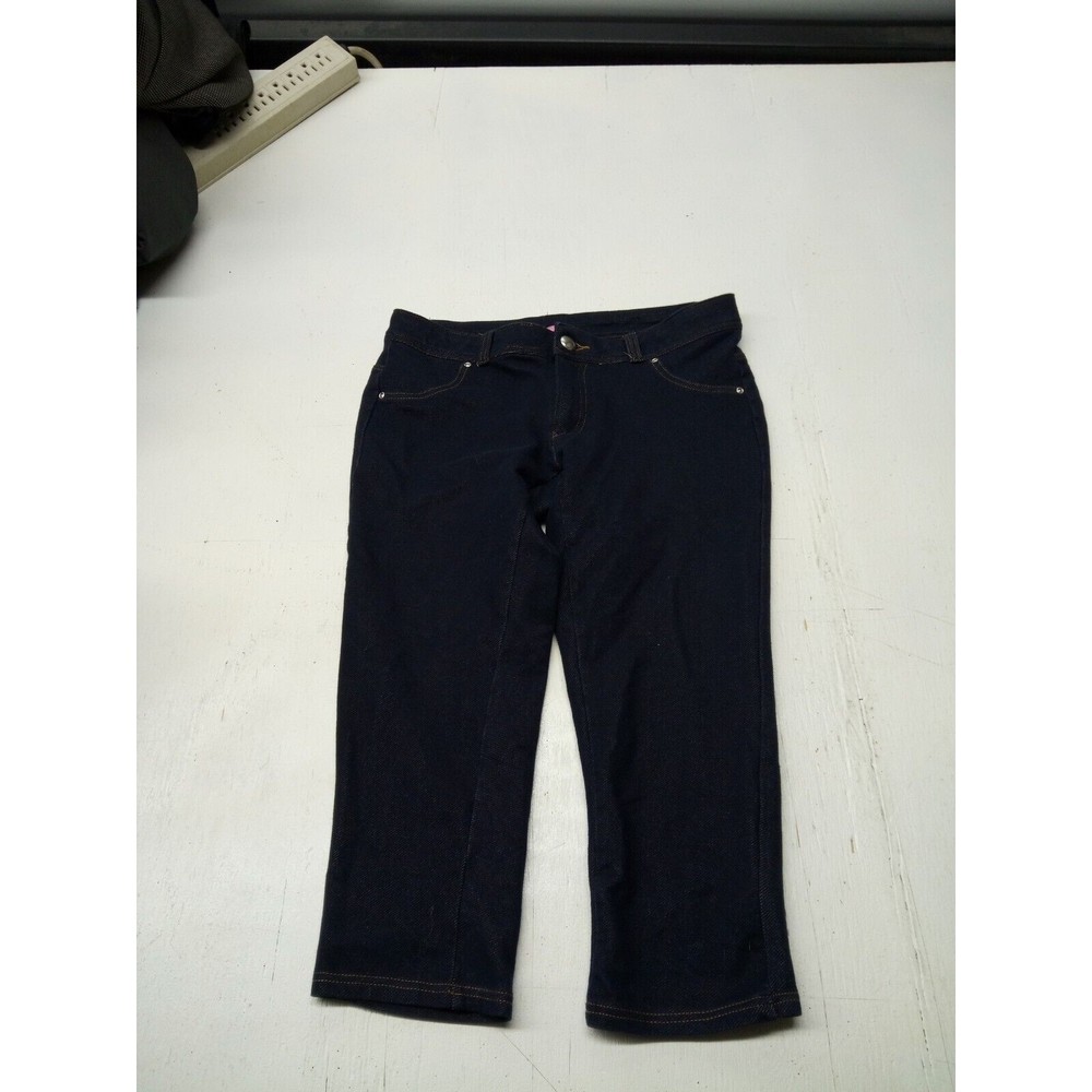 Mix & Co Skinny Cropped Jeggings Pants Womens S Dark Blue Wash Capri Jeans